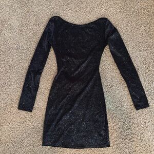 Pull&Bear Black Bodycon Long Sleeve Cocktail Dress